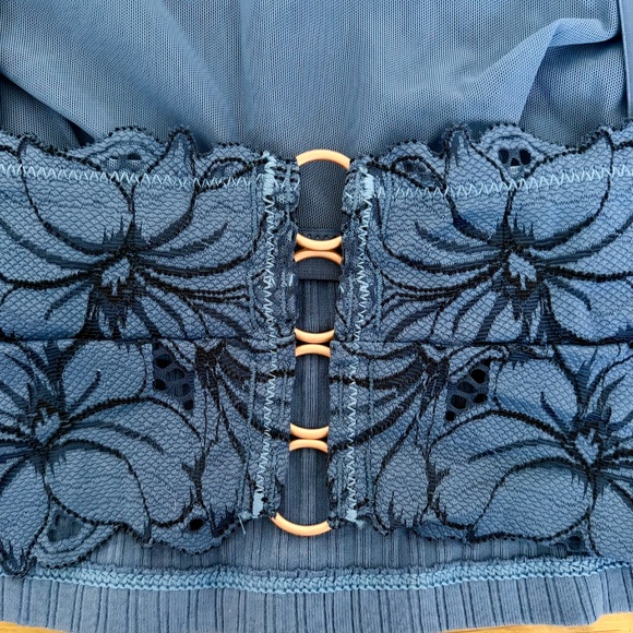 Aerie Real Good Lace Back Ribbed Bralette/Crop Top size S - Picture 3 of 4